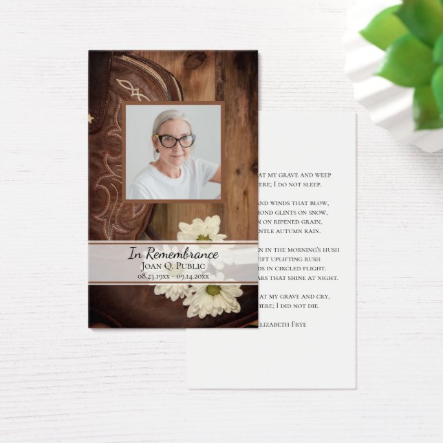 White Daisy Boots Western Funeral Prayer (Mesa)