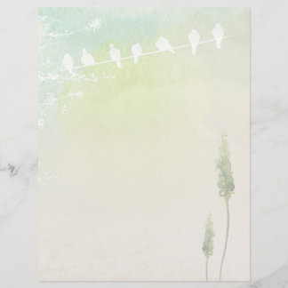 White Doves & Pastel Watercolor Scrapbook Paper