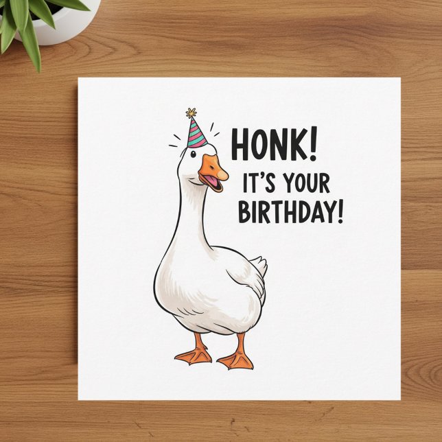 White Duck - Happy Birthday  Greeting  card (Criador carregado)