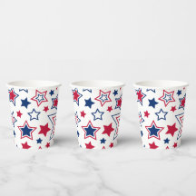 White e Blue Stars - Copas de Papel
