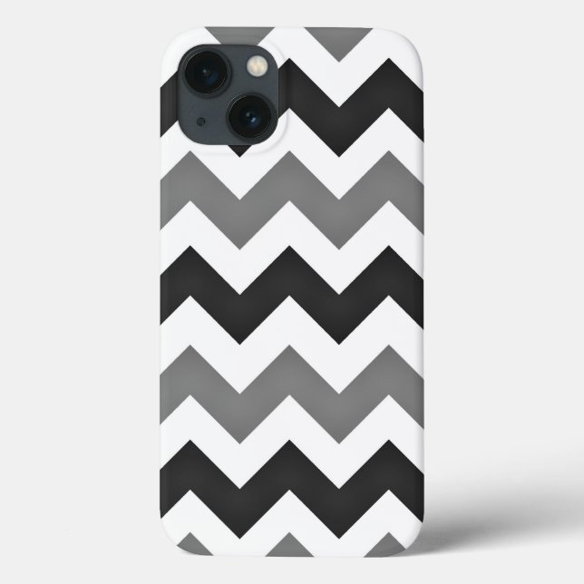 White e Cinza Chevron Zigzag (Verso)