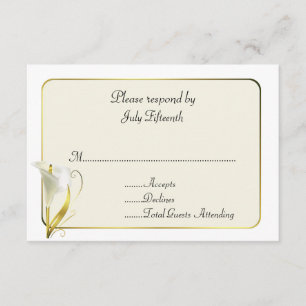 White e Ivory com cartão RSVP de Casamento de Call