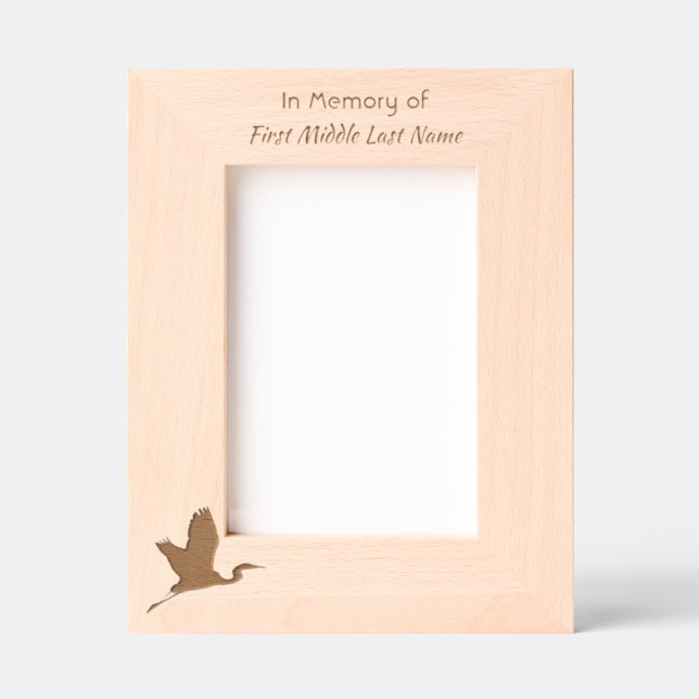  White Egret Bird Memorial Keepsake  (Front)