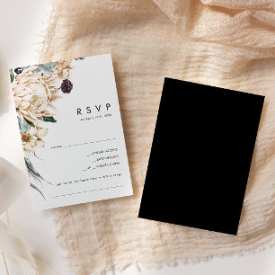 White Floral   Cartão RSVP de Solicitação de M