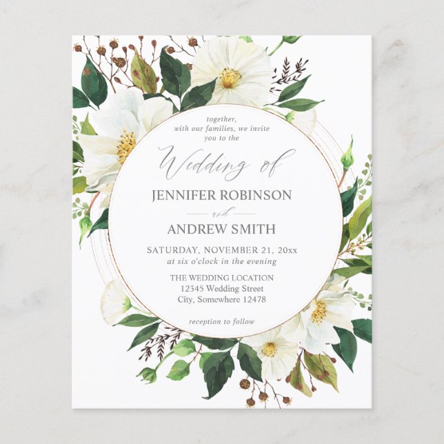 White Floral e Greenery 1 Casamento (Frente)