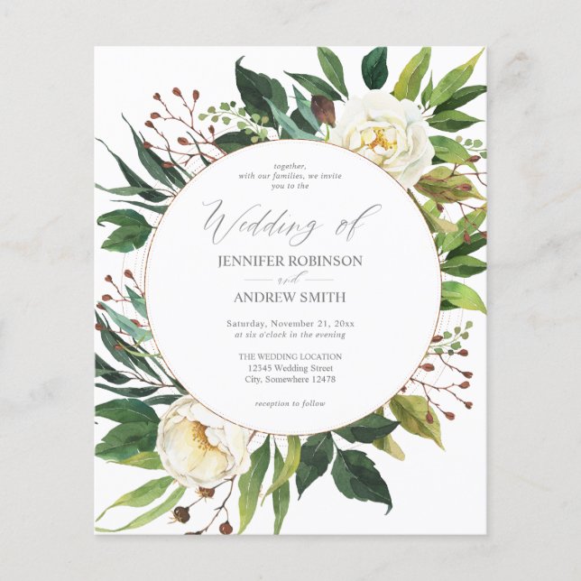 White Floral e Greenery 2 Casamento (Frente)