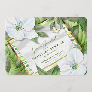 White Floral Garden Greens - Convite ao Serviço d