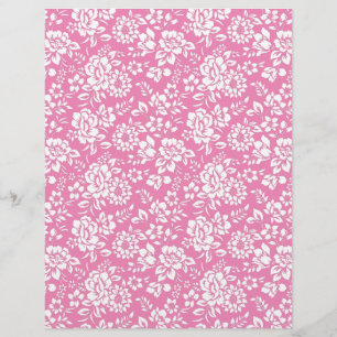 White Floral Hot Pink Artes e Artesanato Scrapbook