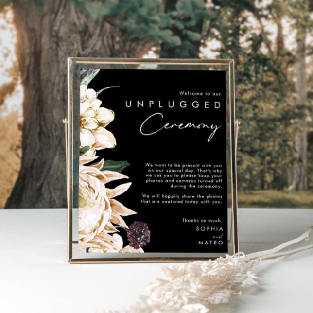 White Floral | Poster de cerimônia não plugada pre (Criador carregado)