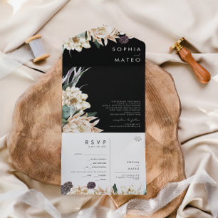 White Floral   Selo Preto E Envio