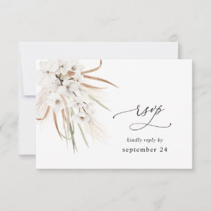 White Floral Summer Boho w RSVP de Refeição