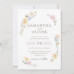 White Floral Watercolor Casamento QR Code Convite