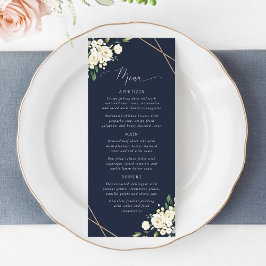 White Flowers, Cream Flowers, Bridal Shower Menu