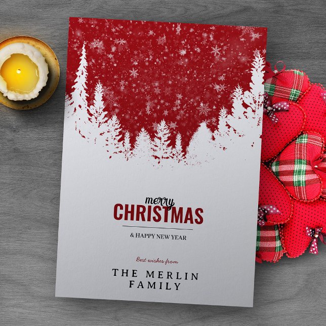 White Forest e Snow Felry Cartão de Férias de Nata (Criador carregado)