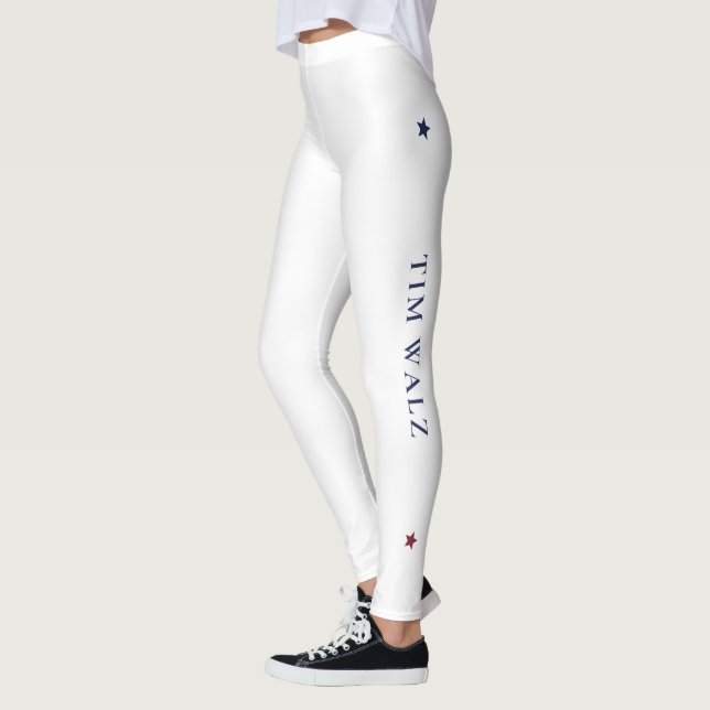 White Harris-Walz Yoga Leggings com Estrelas (Esquerda)