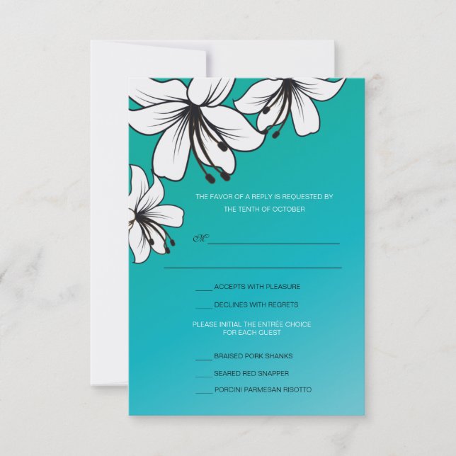 White Hibiscus - cartões rsvp (Frente)
