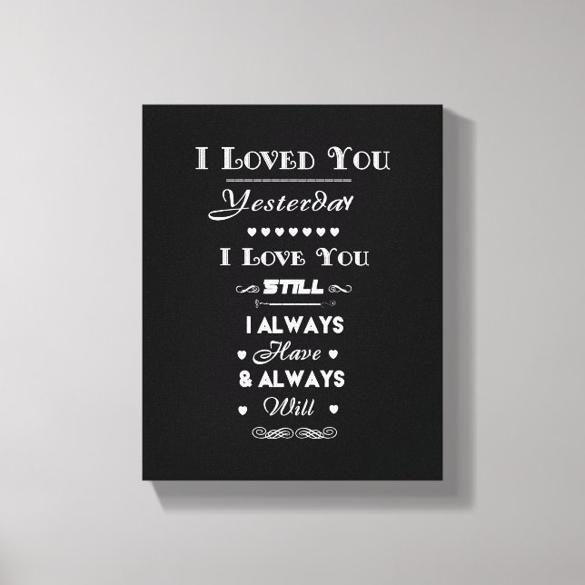 White I Love You - Canvas Print (Frente)