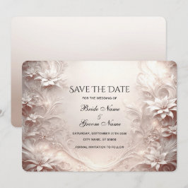 White Ivory Floral Salvar Cartão de Data
