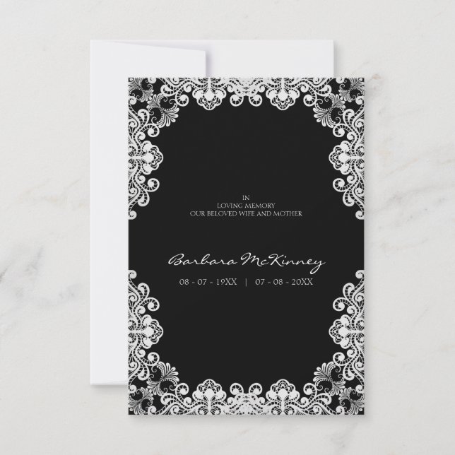 White Lace Wreath Memorial Funeral Loved One (Frente)