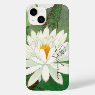 White Lotus Flower Japonês Vintage Fine Art Name
