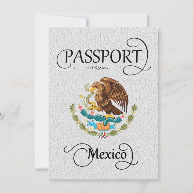 White Mexico Passport Salvar o Cartão de Data (Frente)