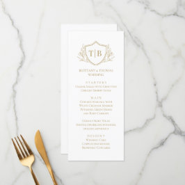 White Modern Monogram Elegant Menu 