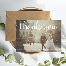 White Obrigado 2 Foto Cartões de agradecimentos De