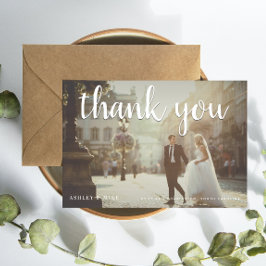 White Obrigado 2 Foto Cartões de agradecimentos De