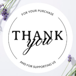 White Obrigado Pequena empresa - Adesivo Minimalis