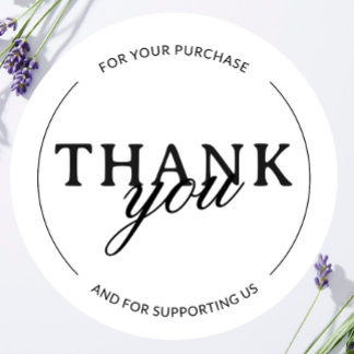 White Obrigado Pequena empresa - Adesivo Minimalis