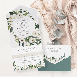White Peony | Casamento de Mola Floral de Aquarela