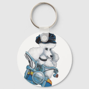 White Poodle em um Chaveiro de Harley "Pintinho Bi