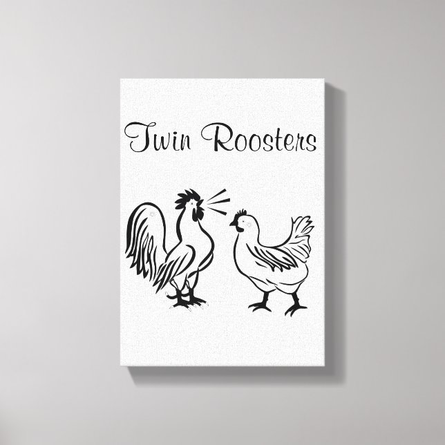 White-Roosters de Impressão de Telas Estreitas (Frente)