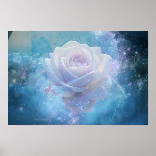 White Rose and Blue Moon Poster (Frente)