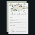 White Rose Floral Greenerice Advice e Cartão de De<br><div class="desc">Uma bela borda floral de rosa branca é o topo deste cartão de Conselhos e Desejos. Se precisar de mais produtos correspondentes,  por favor,  envie-me uma mensagem.</div>