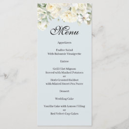 White Roses powder blue menu