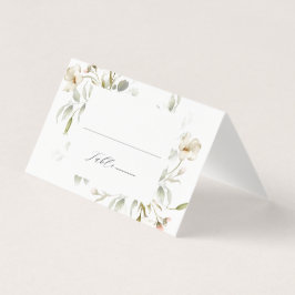 White Sage Blush Elegante Floral Place Card