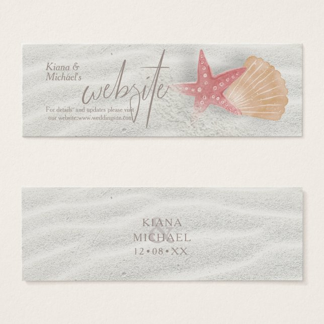 White Sands Starfish Inserir Site do Casamento ID6 (Frente & Verso)