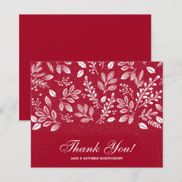 White Script Foliage Orçamento Cranberry Obrigado