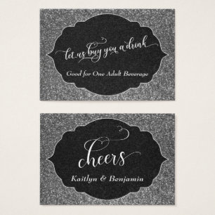White Script, Silver Faux Glitter 2, Tíquetes de B