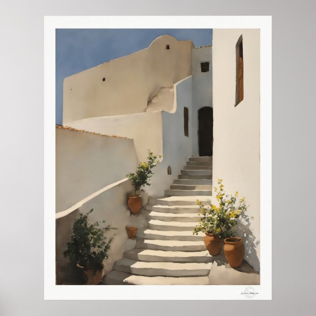 White Stairway House Poster (Frente)