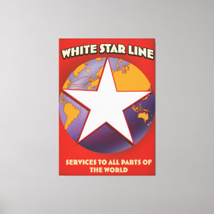 White Star Line Cruise ship. Canvas impressa
