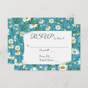 White Summer Daisies para RSVP de Casamento