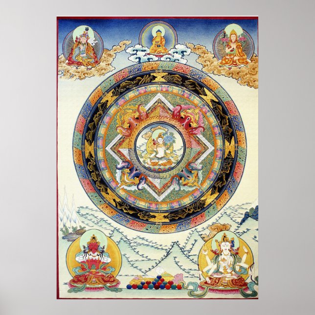 White Tara Mandala Poster (Frente)
