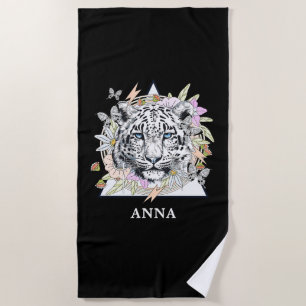 White Tiger Personalizado de Toalha de Praia Perso