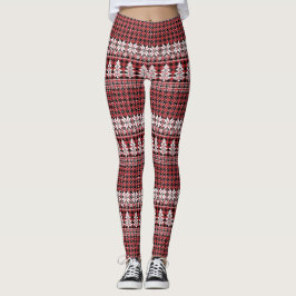 White Tree and Snowflake Leggings