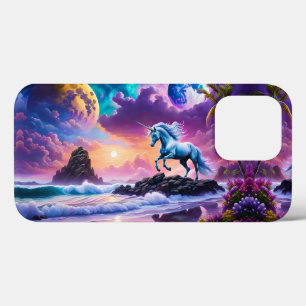 White Unicorn Fantasy Tropical Beach