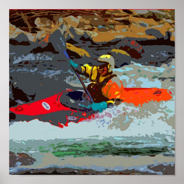 Whitewater Kayak Poster (Frente)