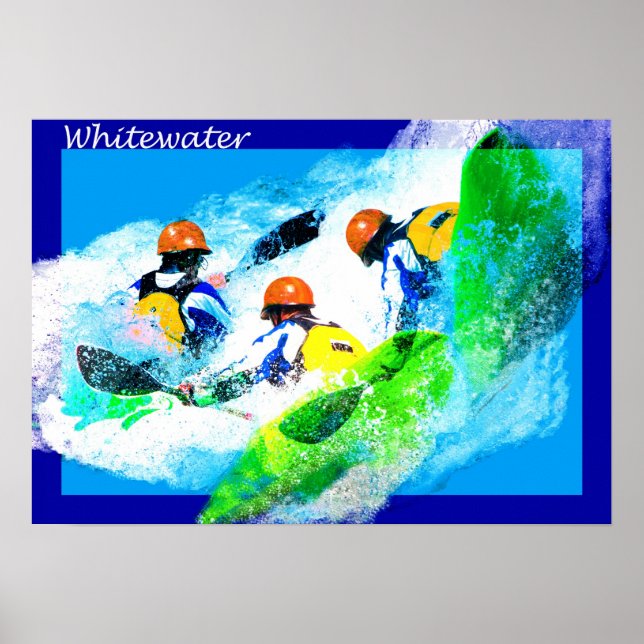 Whitewater Kayak Poster (Frente)