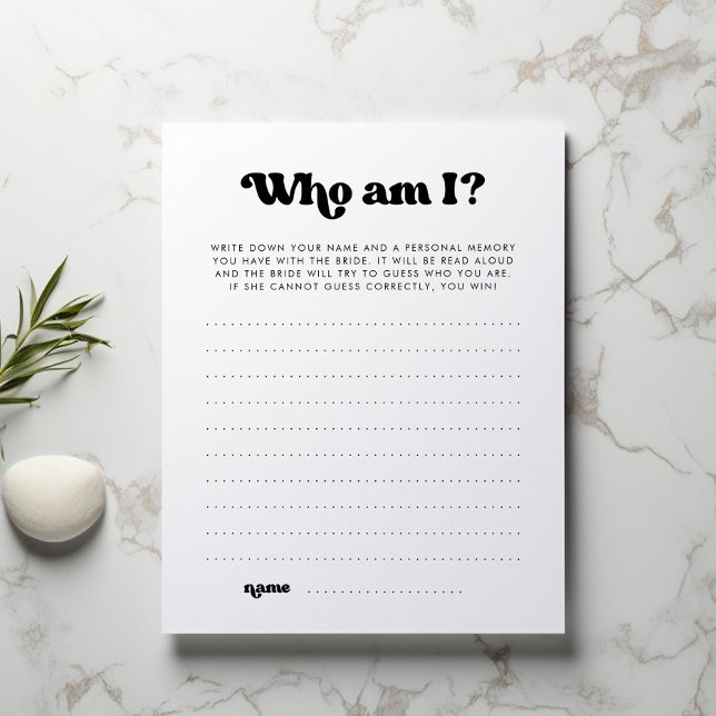 Who am I Bridal Shower Game (Criador carregado)